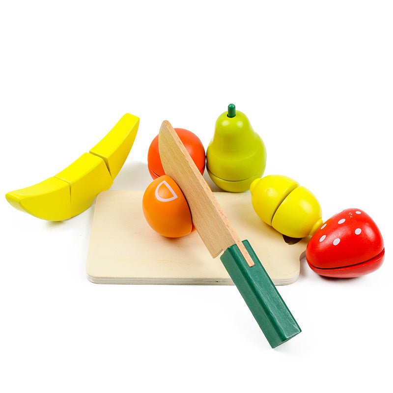 Children's Puzzle Play House Barreled Wooden Cutting Music Toy Simulation Fruit And Vegetable Cutting Watching Tabletop Game - KIWI UNIVERS