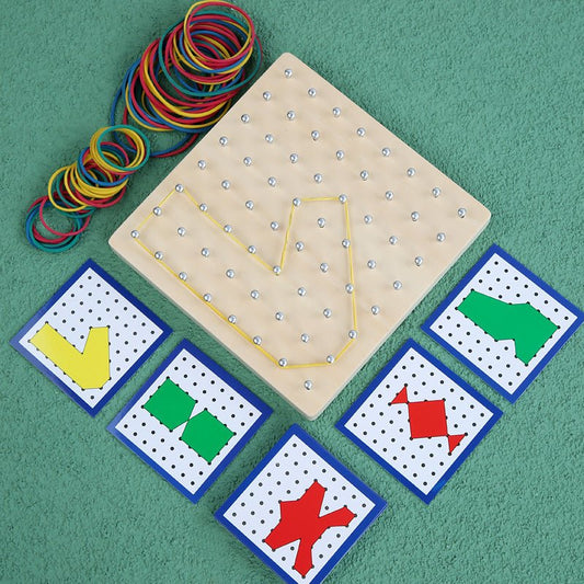Tableau Montessori en Bois avec Clous Créatifs - KIWI UNIVERS