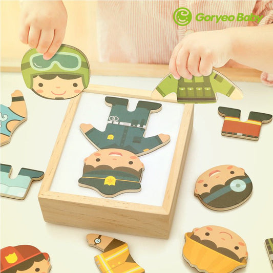 GoryeoBaby Children's Occupational Dressup Bear Dressing Puzzle Three - dimensional Puzzle Building Blocks Early Education Wooden Toys - KIWI UNIVERS
