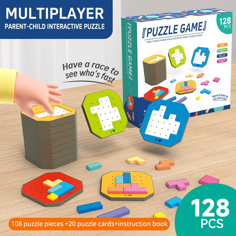 Intelligence Puzzle Game Colorful Block Thinking Puzzle Tetris Puzzle Parent Child Double Battle Focus - KIWI UNIVERS