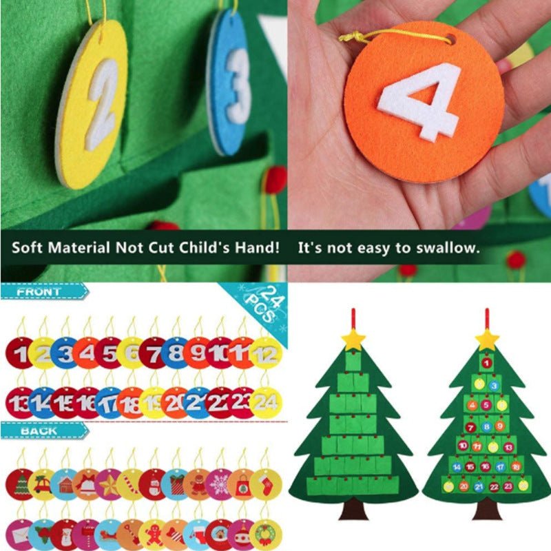 Felt Christmas Tree DIY Digital Three - Dimensional Christmas Decoration Printing Calendar Pendant Children's Toys - KIWI UNIVERS