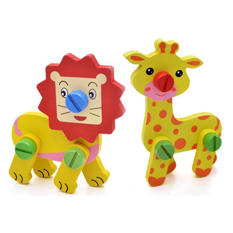 Wooden Assembling Chair Montessori Toys Baby Educational Wooden Toy Preschool Multifunctional Variety Nut Combination Chair Tool - KIWI UNIVERS