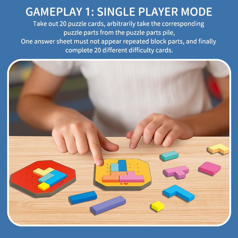 Intelligence Puzzle Game Colorful Block Thinking Puzzle Tetris Puzzle Parent Child Double Battle Focus - KIWI UNIVERS