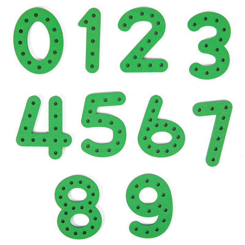 Number letter bead string children's building blocks threading rope early childhood education threading beads fine motor training puzzle toys - KIWI UNIVERS