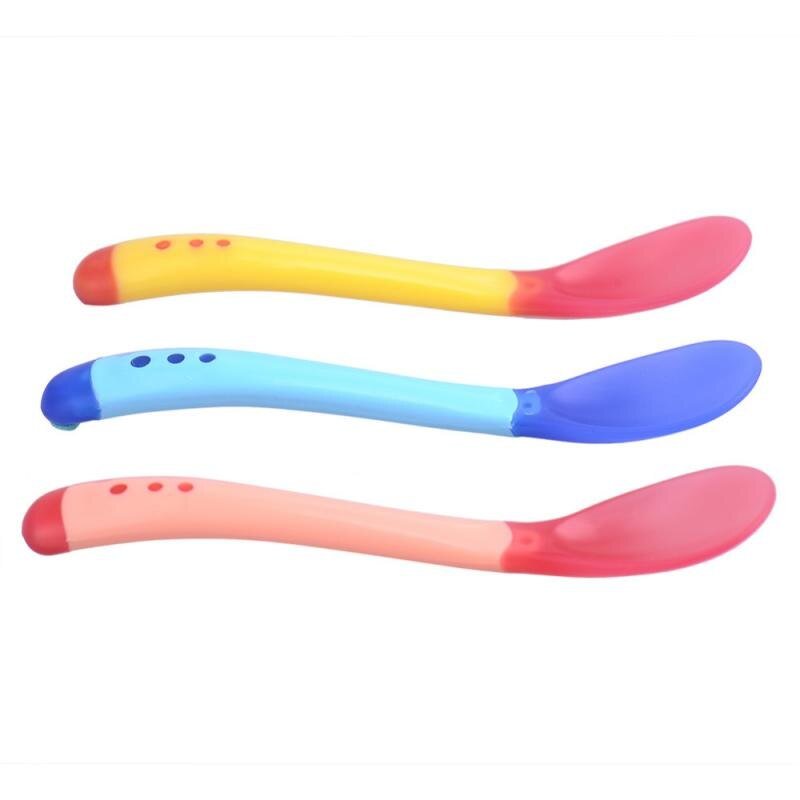 Silicone Baby Feeding Spoon Infant Temperature Sensing Weaning Soft Head Solid Spoons for 4 - 24 Months Baby Utensil Solid Feeding - KIWI UNIVERS