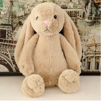 Embroidered Bunny Doll Plush Toy Long Eared Bunny Baby Sleeping with Big Eared Bunny Doll - KIWI UNIVERS
