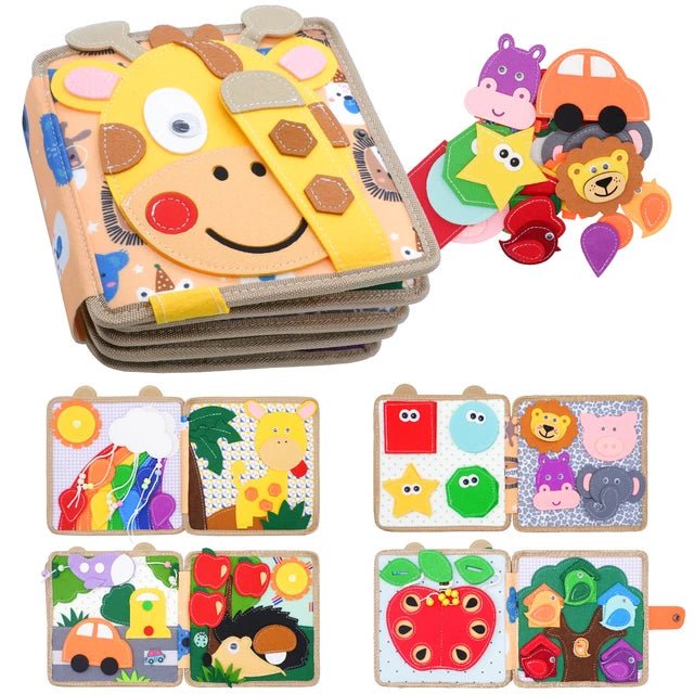 Toddlers Montessori Toys Busy Board Farm Animal Scene Storytelling Activity Toy Quiet Book Felt Activity Educational Sensory Toy - KIWI UNIVERS