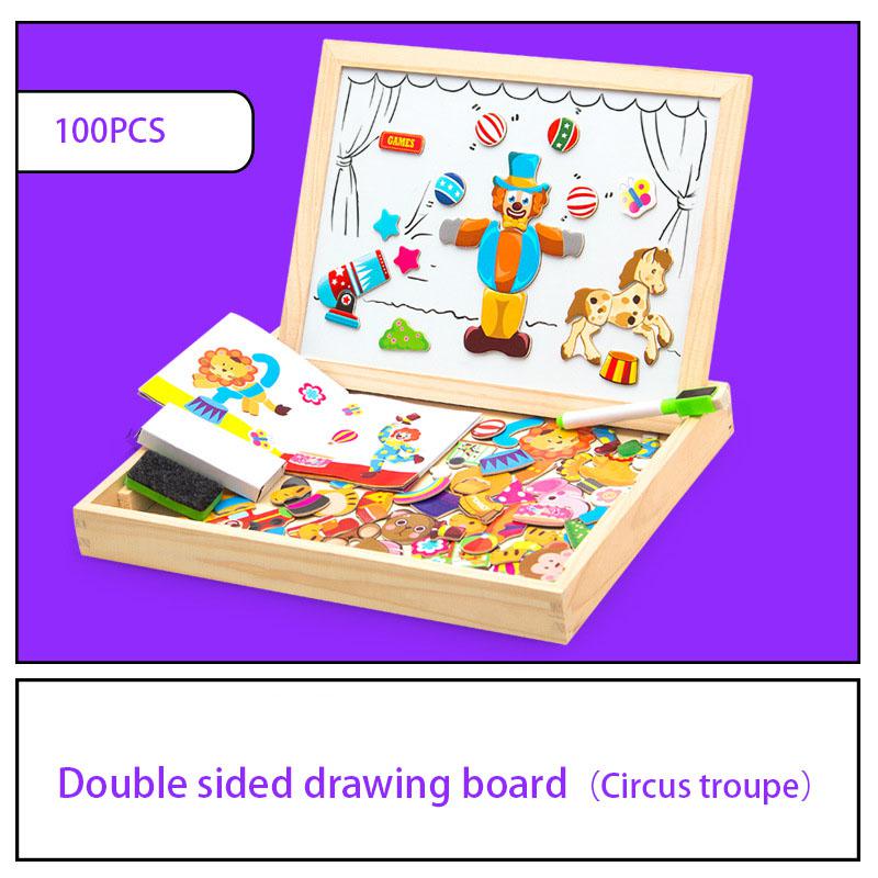 Young Children's Magnetic Animal Puzzle Music Drawing Board Three - Dimensional Puzzle Variety Writing Board Blackboard Educational Wooden Toys - KIWI UNIVERS