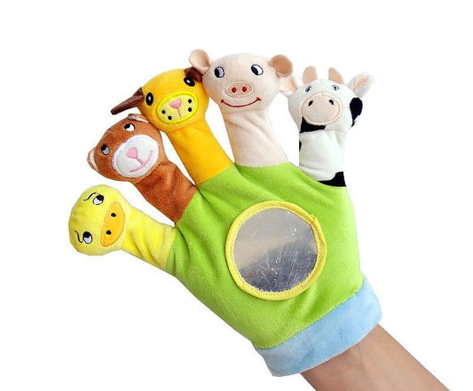 Baby hand puppet plush toys 0 - 1 year old baby fabric finger puppet newborn animal hand puppet glove play - KIWI UNIVERS