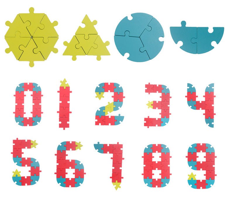 Buckle creative fun puzzle for children's early education puzzle, geometric shapes, numbers and letters, versatile puzzle board - KIWI UNIVERS