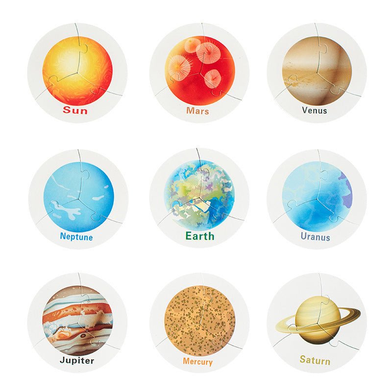Children's early education puzzle cognitive understanding universe planet solar system puzzle matching board wooden toy - KIWI UNIVERS