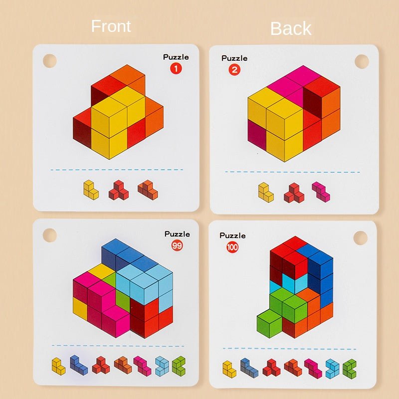 Wooden cube building blocks, spatial sense, concentration, thinking training, puzzle toys, enlightenment children's toys - KIWI UNIVERS