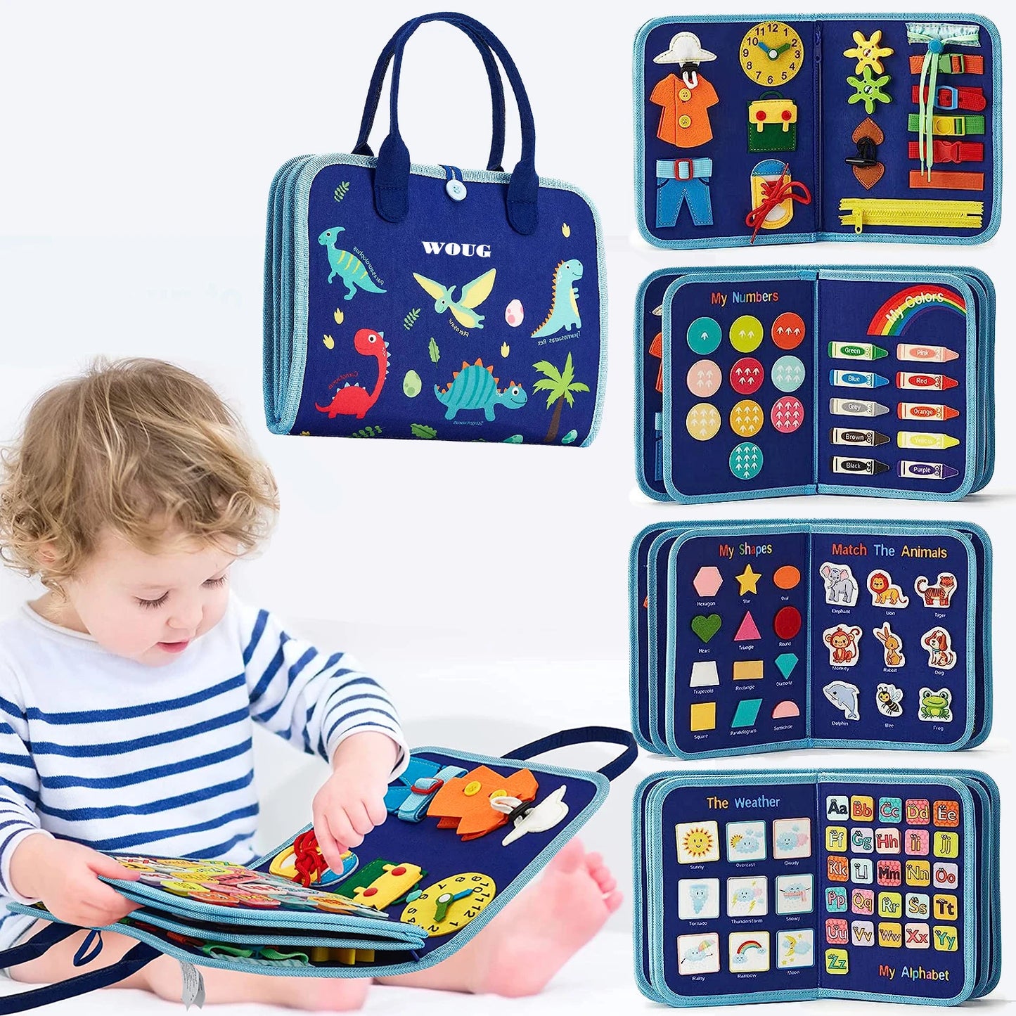 Felt learning board children's busy dressing board children's DIY early education toys felt busy board - KIWI UNIVERS