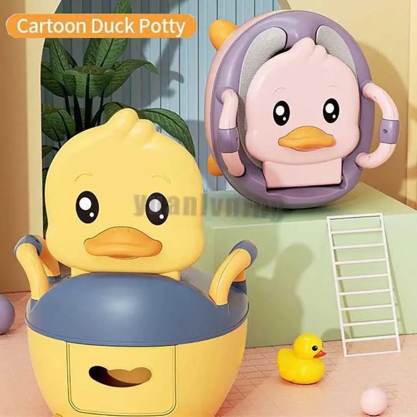 Children's Pot 1 - 6 Years Old Upgraded Cute Duck Baby Toilet Seat Baby Potty Portable Stool Boys & Girls Safe Trainer Seat WC - KIWI UNIVERS