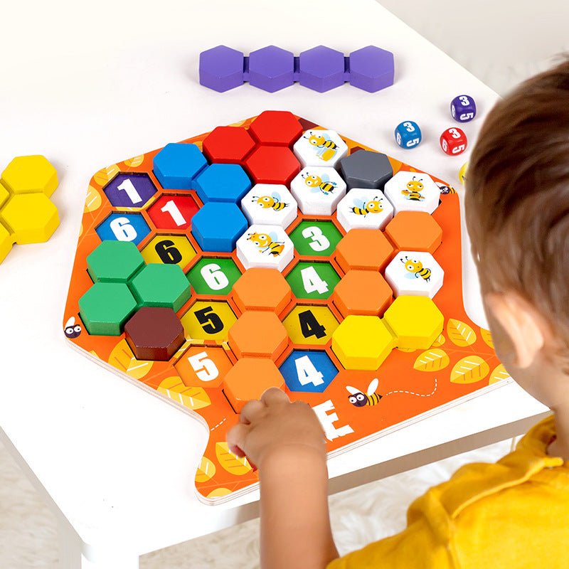 Children Build Honeycomb Versatile Puzzle Game to Exercise Spatial Logic Thinking, Building Blocks, Focus, Hands on Interaction Toys - KIWI UNIVERS