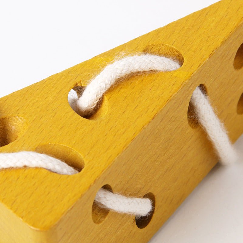 Christmas toy gifts, wooden toys, children's Montessori early education teaching aids, children's puzzle simulation, cheese threading, threading, and rope games - KIWI UNIVERS