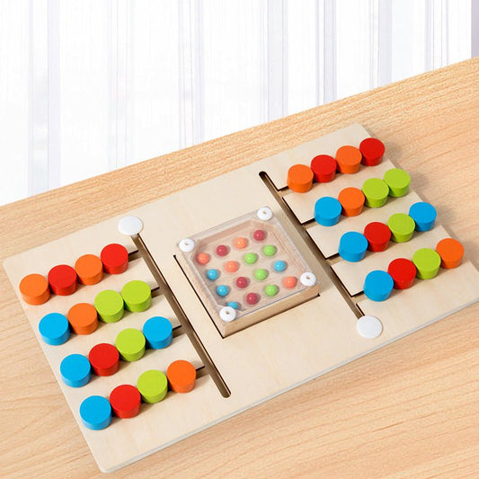 Children's four - color thinking maze walking ball fun tabletop game wooden early education puzzle toy - KIWI UNIVERS