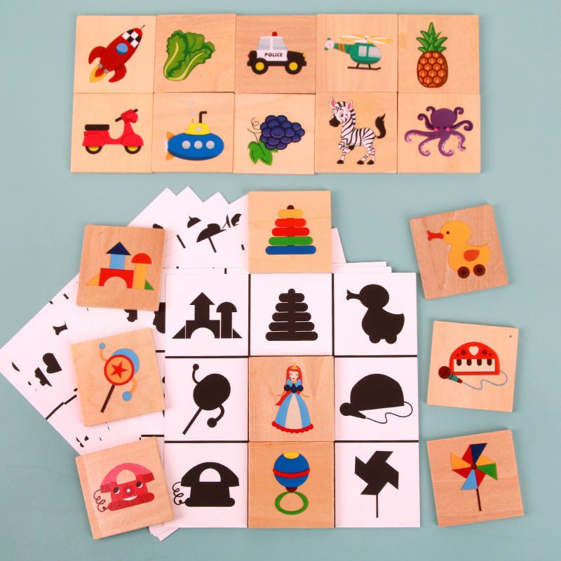 Find Shadow Shape Matching Puzzle Parent Child Interaction 1 - 4 Year Old Baby Puzzle Teaching Tool - KIWI UNIVERS