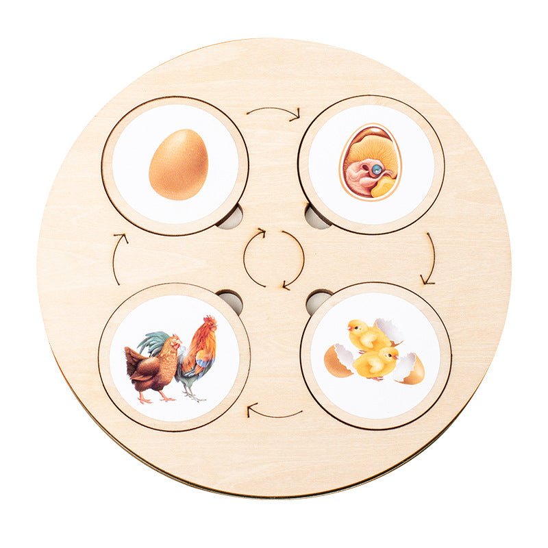 Christmas toys, gifts for children, wooden animals and plants, life cycle building blocks, puzzles, Montessori growth and evolution theory puzzle boards, cognitive toys - KIWI UNIVERS