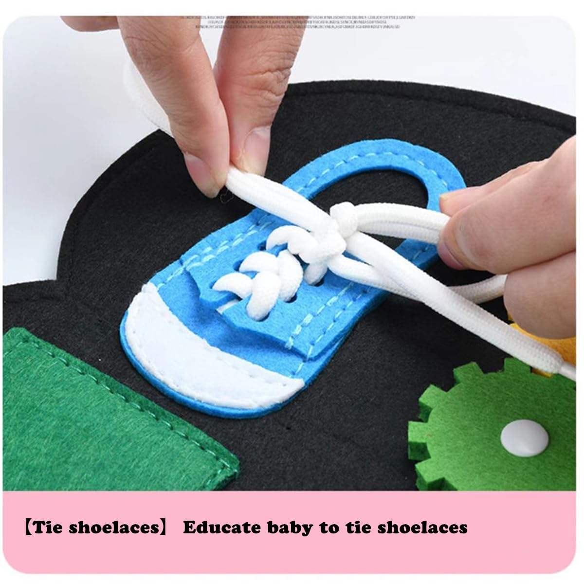 Montessori Felt Learning Board Toy Dinosaur Children's Early Education Life Skills Practice Dressing Felt Busy Board - KIWI UNIVERS