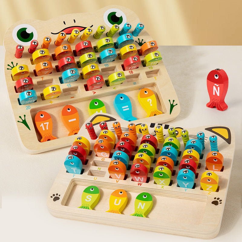 Christmas toys, gifts, magnetic fishing games, children's early education, puzzle, alphanumeric cognitive matching, fun insect catching, wooden toys - KIWI UNIVERS
