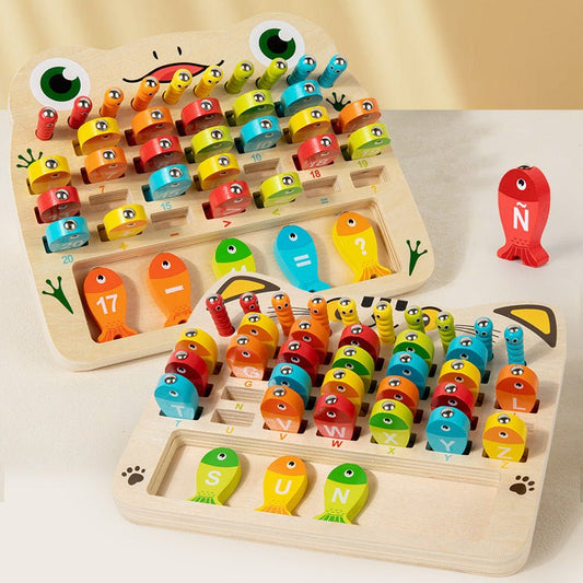 Christmas toys, gifts, magnetic fishing games, children's early education, puzzle, alphanumeric cognitive matching, fun insect catching, wooden toys - KIWI UNIVERS