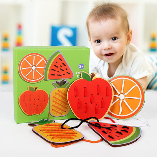 Cartoon Large Animal Fruit Threading Board Children's Early Education Exercise Baby's Fingers Flexible Concentration Educational Toys - KIWI UNIVERS
