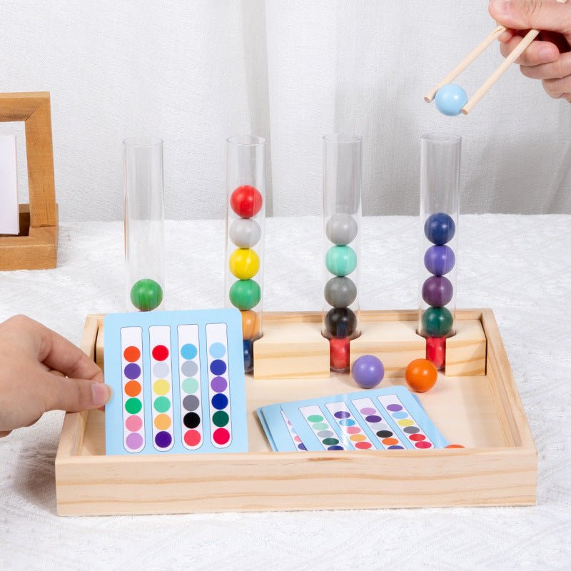 Children's cognitive color gradient matching test tube clip beads puzzle toy - KIWI UNIVERS