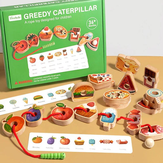 Early childhood education Greedy eating caterpillar string and bead game focus logical thinking training children's toys - KIWI UNIVERS