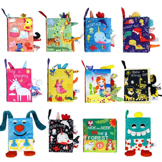 Baby toys three - dimensional cloth books that cannot be torn apart washable children's enlightenment baby ringing paper books - KIWI UNIVERS