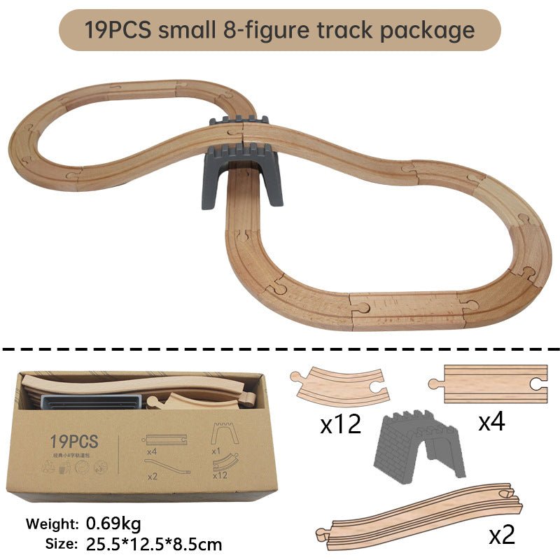 Wooden Train Track Set Toy Early Educational Railway Tracks Accessories Montessori Traffic Wooden Toys for Kids - KIWI UNIVERS