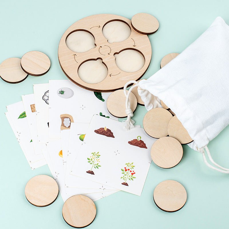 Christmas toys, gifts for children, wooden animals and plants, life cycle building blocks, puzzles, Montessori growth and evolution theory puzzle boards, cognitive toys - KIWI UNIVERS