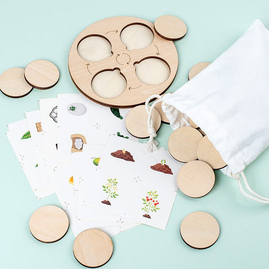 Christmas toys, gifts for children, wooden animals and plants, life cycle building blocks, puzzles, Montessori growth and evolution theory puzzle boards, cognitive toys - KIWI UNIVERS