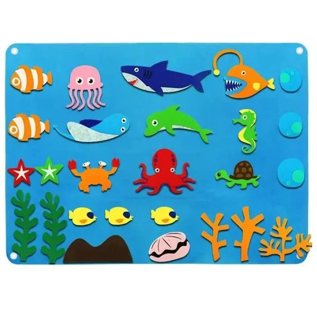 Felt Board Stories Set Montessori Ocean Farm Animal Family Interactive Preschool Education Early Learning Toddlers Toys - KIWI UNIVERS