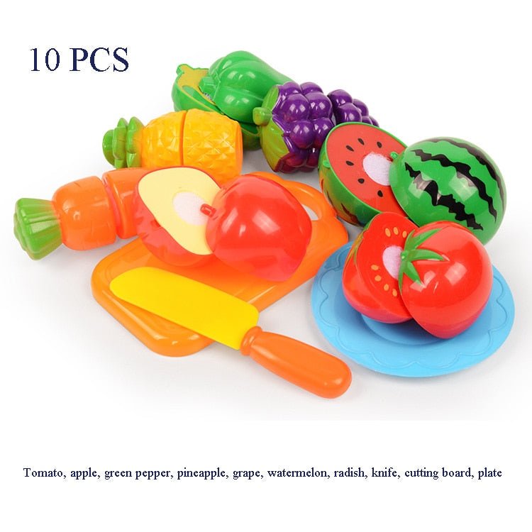 37pcs/lot Children Pretend Role Play House Toy Cutting Fruit Plastic Vegetables Food Kitchen Baby Classic Kids Educational Toys - KIWI UNIVERS