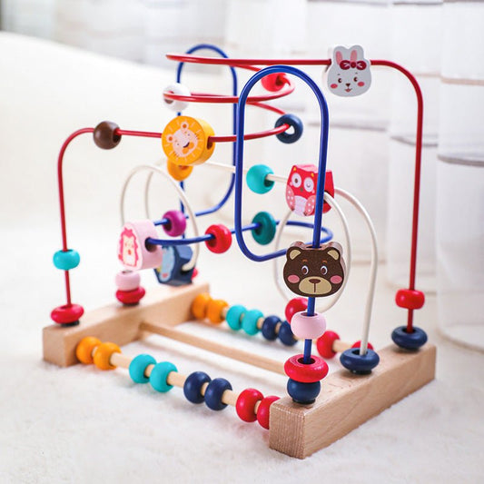 Children's cartoon animals, fruit wrapped beads, early education puzzle building blocks, baby hand eye coordination exercise toys - KIWI UNIVERS