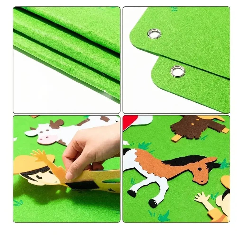 Felt Board Stories Set Montessori Ocean Farm Animal Family Interactive Preschool Education Early Learning Toddlers Toys - KIWI UNIVERS