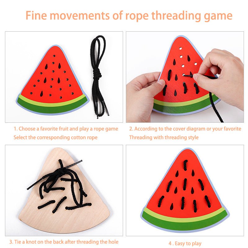 Cartoon Large Animal Fruit Threading Board Children's Early Education Exercise Baby's Fingers Flexible Concentration Educational Toys - KIWI UNIVERS