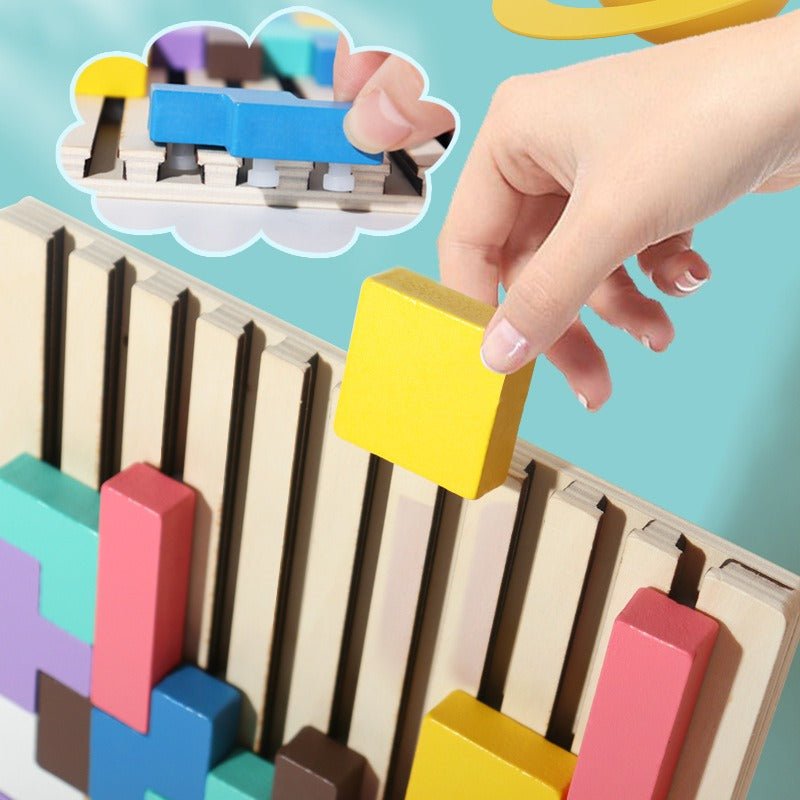 Puzzle en bois Tetris pour enfants - KIWI UNIVERS