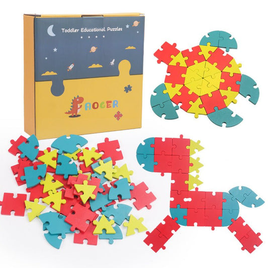 Buckle creative fun puzzle for children's early education puzzle, geometric shapes, numbers and letters, versatile puzzle board - KIWI UNIVERS