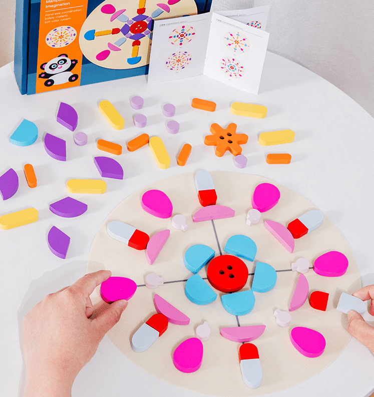 Wooden creative puzzle blocks Montessori teaching aids children's early education intelligence puzzle Christmas toy gifts - KIWI UNIVERS
