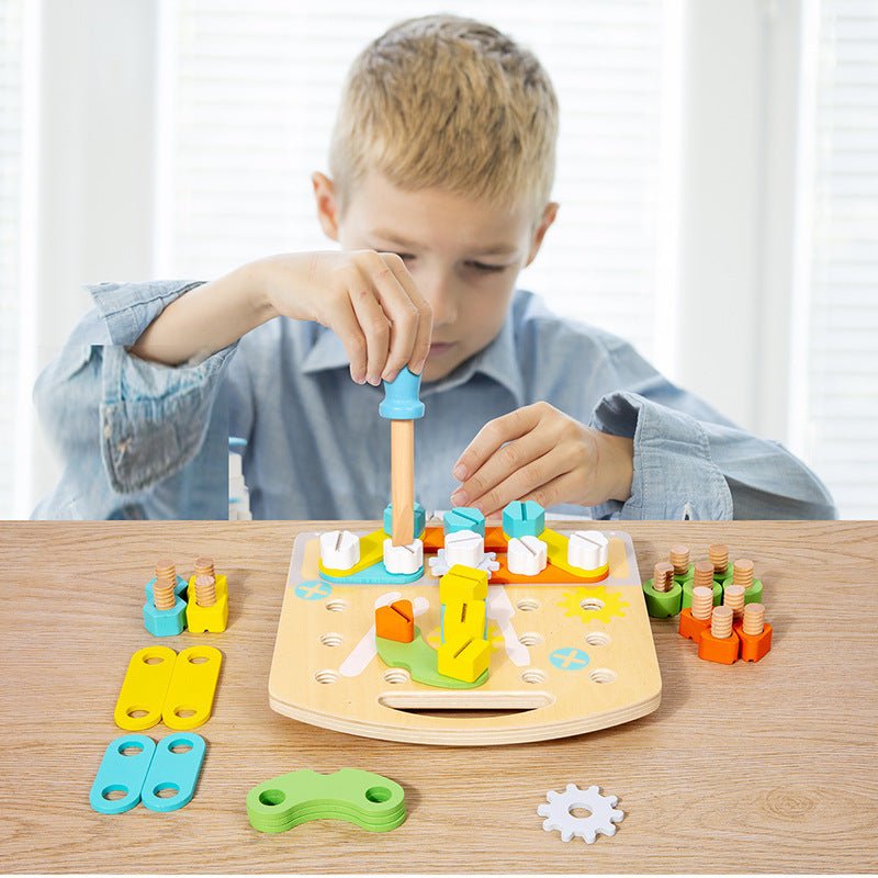 Children's toy fun nut combination early education puzzle teaching tool solid wood creative teaching tool for male and female babies - KIWI UNIVERS