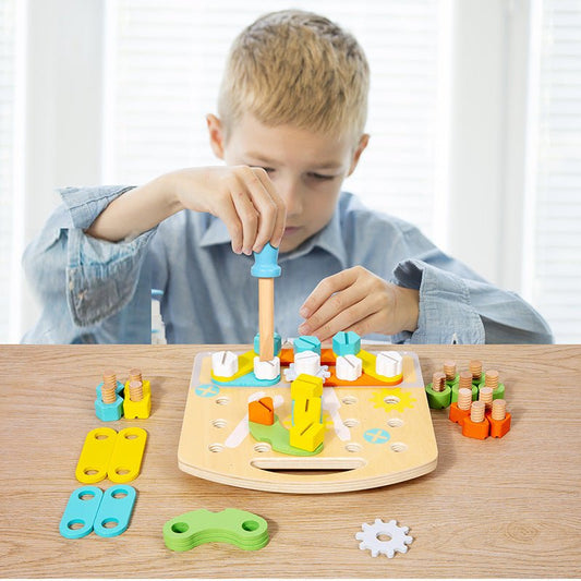 Children's toy fun nut combination early education puzzle teaching tool solid wood creative teaching tool for male and female babies - KIWI UNIVERS