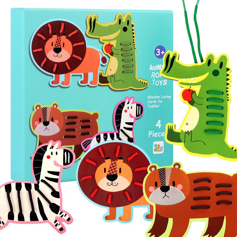 Cartoon Large Animal Fruit Threading Board Children's Early Education Exercise Baby's Fingers Flexible Concentration Educational Toys - KIWI UNIVERS