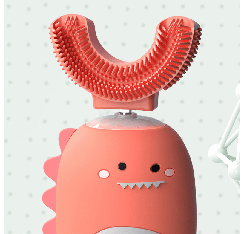 【Smart 360° U - Shape Electric Toothbrush】Kids Silicone Automatic Ultrasonic Teeth Tooth Brush Cute Dinosaur Children - KIWI UNIVERS