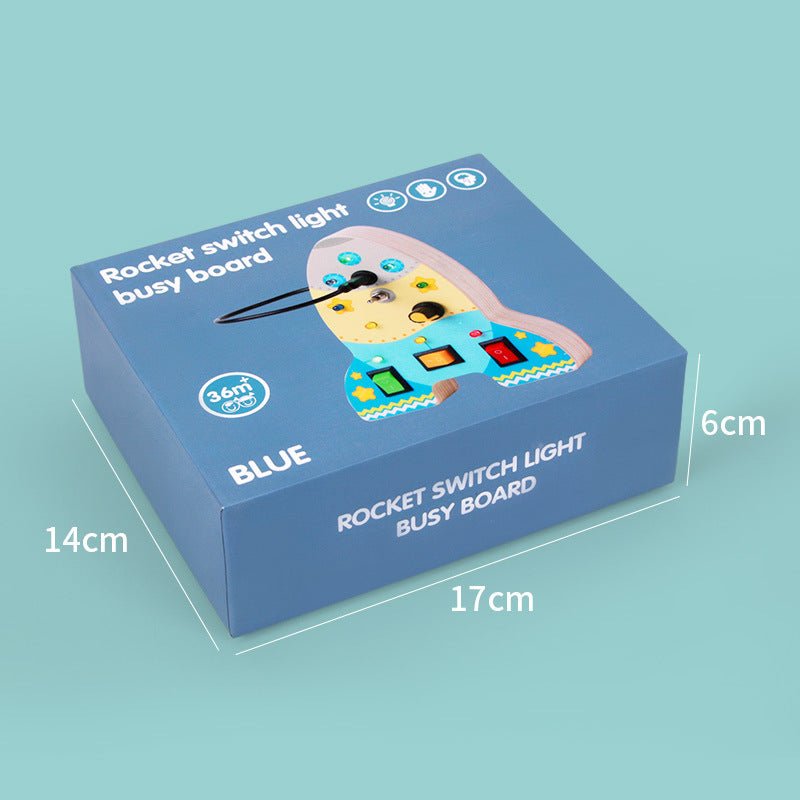 Rocket switch busy board children's early education puzzle LED light electronic switch power supply busy block toy - KIWI UNIVERS