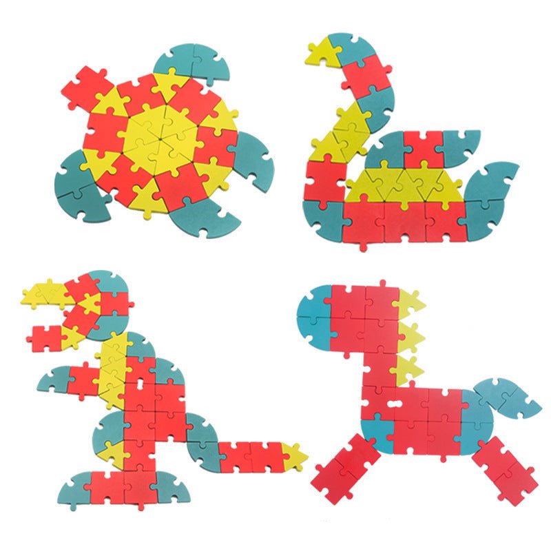Buckle creative fun puzzle for children's early education puzzle, geometric shapes, numbers and letters, versatile puzzle board - KIWI UNIVERS