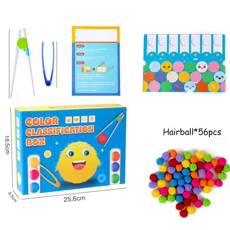 Montessori enlightenment early education clip ball classification game children's color matching toy - KIWI UNIVERS