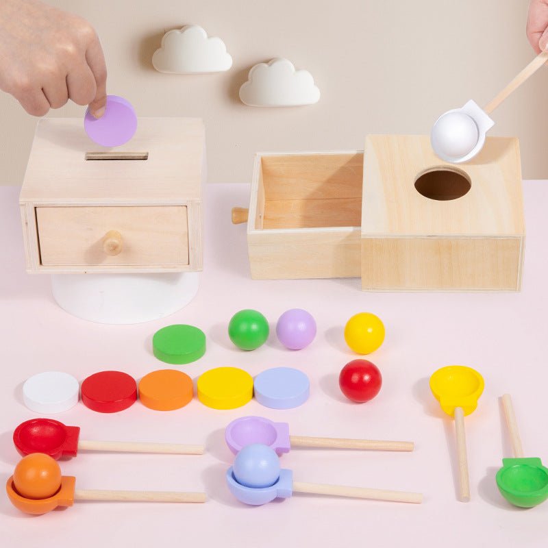 7 - color pitching coin drawer box color classification matching puzzle toy - KIWI UNIVERS