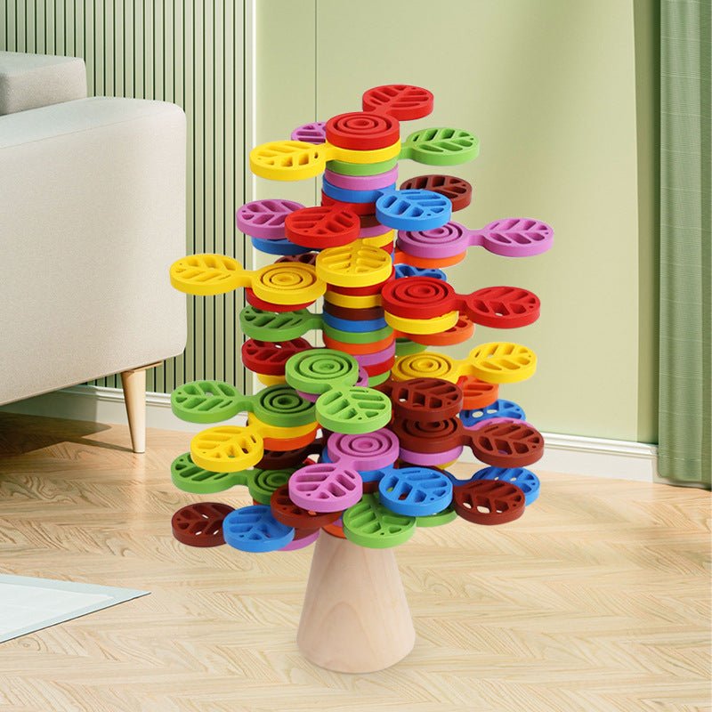 Stacking Tree Balance Building Blocks for Children's Puzzle, Stacking High, Stacking Music, Balance Tree Building, Wooden Toys, Parent Child Game - KIWI UNIVERS
